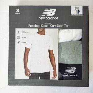 New Balance Classic Cotton Crew Neck T-Shirts 3-Pack Mens Medium (M) NEW